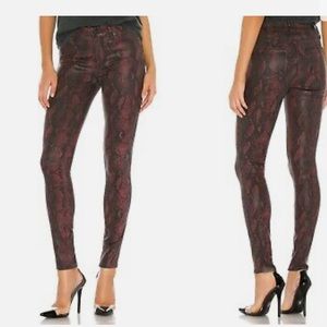 PAIGE Hoxton Ultra Skinny Jeans
Size 26 Coated Red Snake Waxed